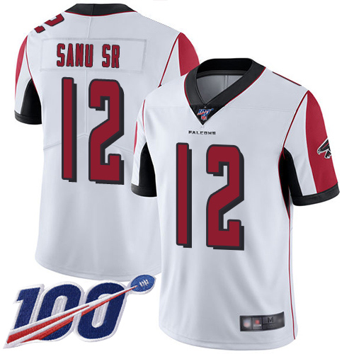 Atlanta Falcons Limited White Men Mohamed Sanu Road Jersey NFL Football 12 100th Season Vapor Untouchable